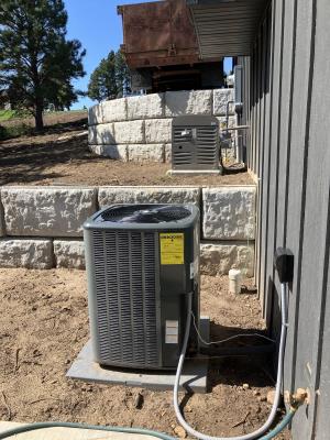 HVAC equipment we installed on a new construction home in Whitewood, SD